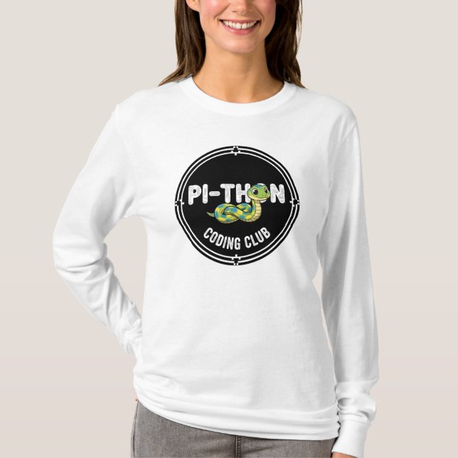 T-shirt drôle du Club de Codage Python avec un jeu (Devant)