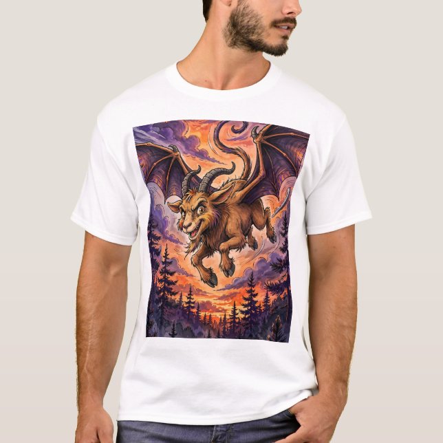 T-shirt drôle du diable du Jersey cryptide (Devant)