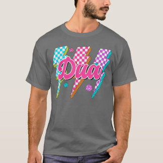 T-shirt Drôle Dua Éclair À Carreaux J'Aime Dua 80s