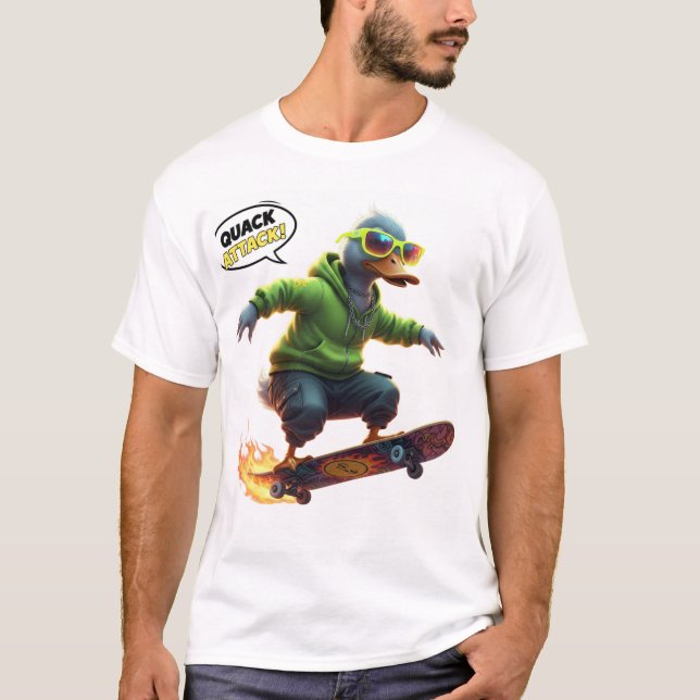 T-shirt Drôle Duck Graphic Tee pour Skaters & Vibes tendan (Devant)