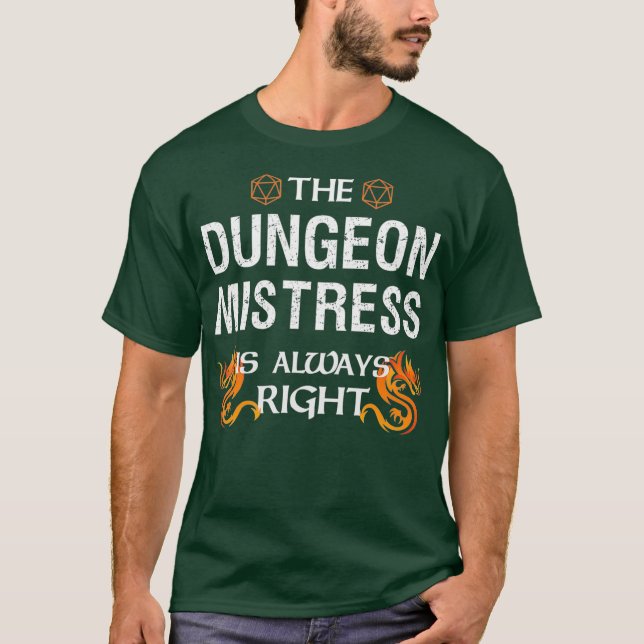 T-shirt Drôle Dungeon Mistress Dragons Dice Jeu Cadeau (Devant)