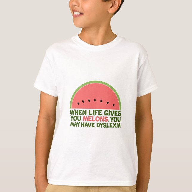 T-shirt Drôle Dyslexie Citation Dyslexique Humour Enfants (Devant)