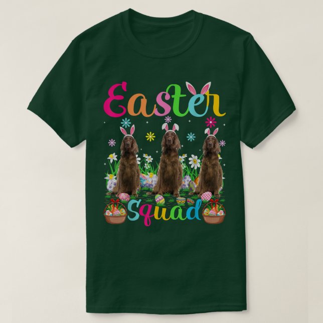 T-shirt Drôle Ear Bunny Ear Irlandais Setter Chien Happ (Design devant)