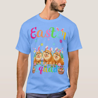 T-shirt Drôle Ear Chien Poméranien Bunny Ear Squad de Pâqu