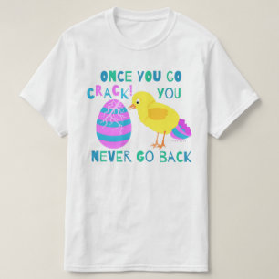 T-shirt Drôle Easter Chick Egg Crack Humour de dessin