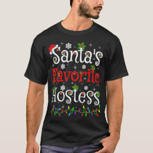 T-shirt Drôle Éclairage de Noël Père Noël Favorite Auberge