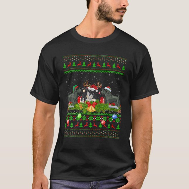 T-shirt Drôle Éclairage de Noël Père Noël Géant Vilain Chi (Devant)