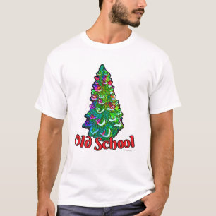 T-shirt Drôle Éclairé Vieux Noël Arbre de Noël Slogan