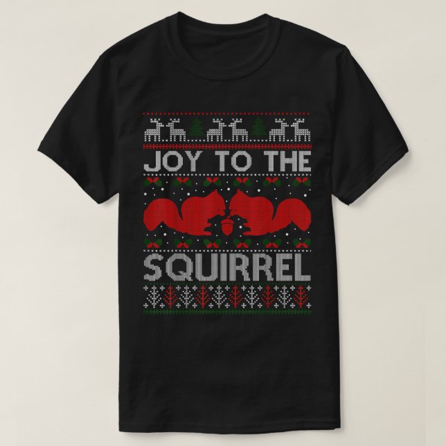 T-shirt Drôle Écureuil de Noël Vilain Chandail de Noël (Design devant)