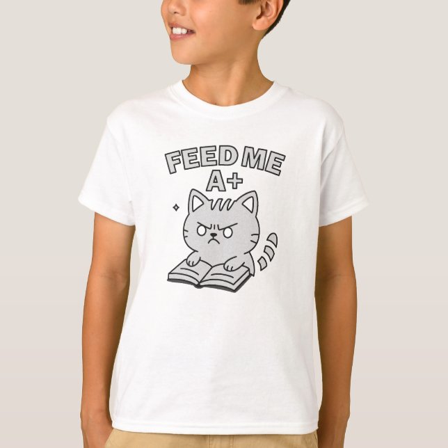 T-shirt Drôle Edgy Livre de chat (Devant)