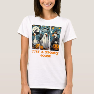 T-shirt Drôle Éffrayant Oie Halloween sorcière Citrouille