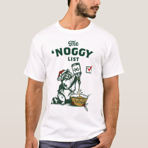 T-shirt Drôle Eggnog Boire Père Noël Christmas Raccoon Cad