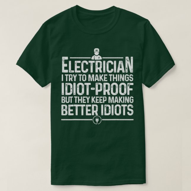 T-shirt Drôle Electricien Art Hommes Papa Lineman Electron (Design devant)