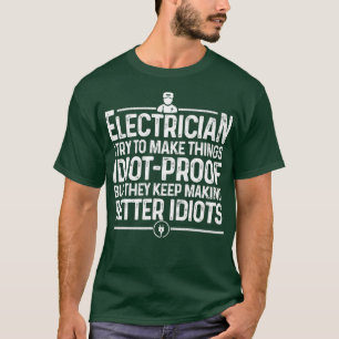 T-shirt Drôle Electricien Art Hommes Papa Lineman Electron