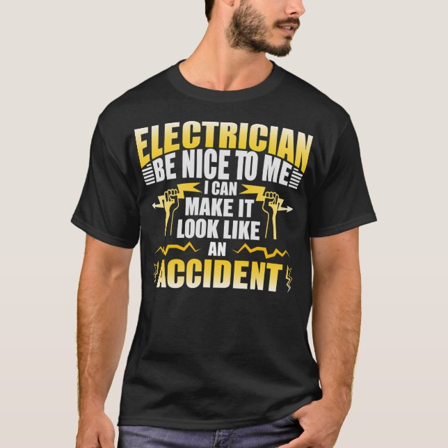 T-shirt Drôle Électricien Électrique (Devant)