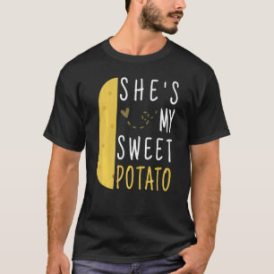 T-shirt Drôle Elle Est Ma Pomme De Terre Douce Je Yam Coup
