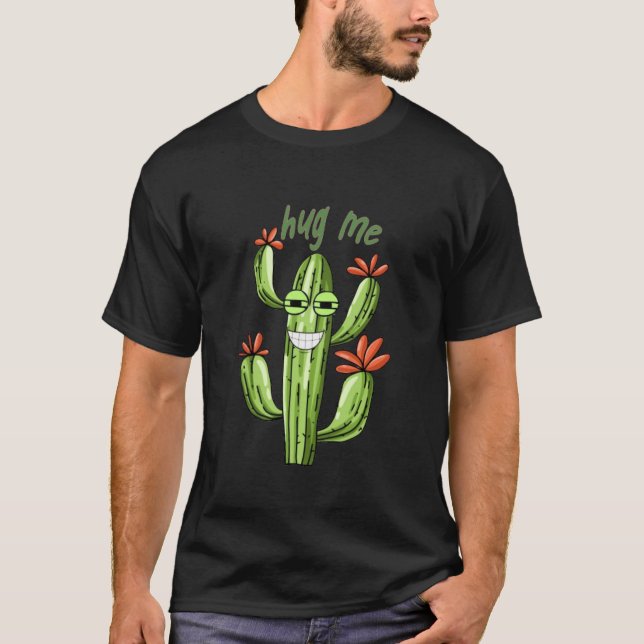 T-shirt drôle embrasser moi cactus (Devant)