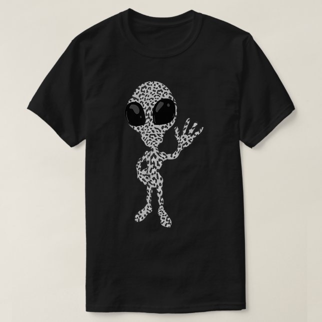 T-shirt Drôle Empreinte de léopard Alien cadeau mignon Mar (Design devant)