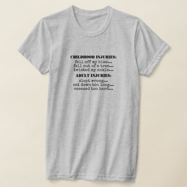 T-shirt Drôle Enfance Vs Adulte Typographie Citation (Poser)