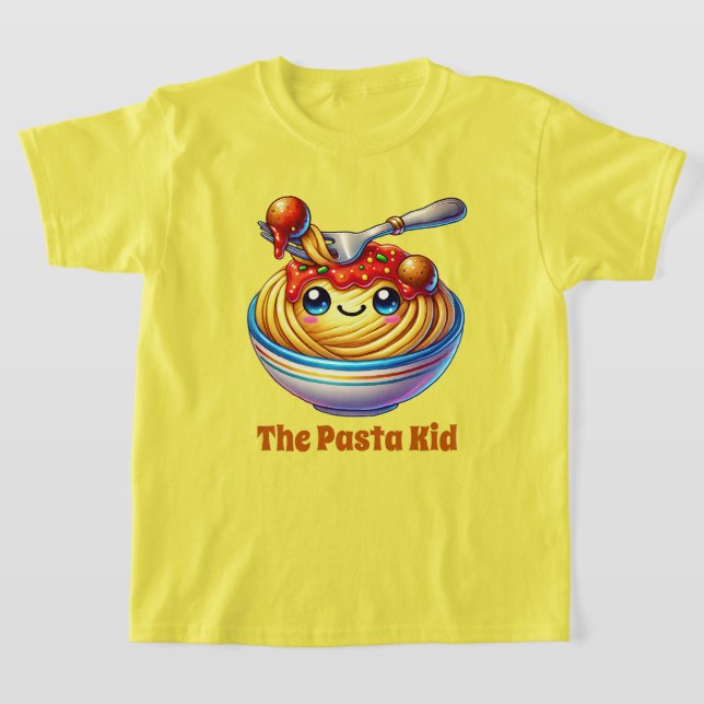 T-shirt Drôle enfant de pâtes ajouter du texte (Poser)
