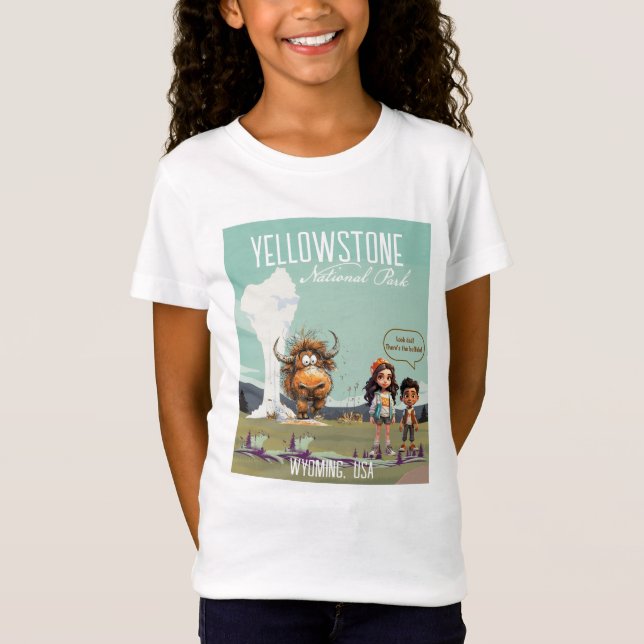 T-shirt drôle enfants bison buffle américain (Devant)