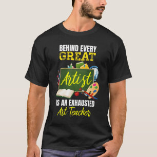 T-shirt Drôle enseignant d'art épuisé retour à l'école