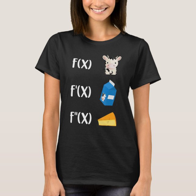 T-shirt Drôle enseignant Math Art Vache Lait Fromage Calcu (Devant)