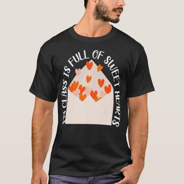 T-shirt Drôle Enseignant Saint Valentin Ma Classe Est Plei (Devant)