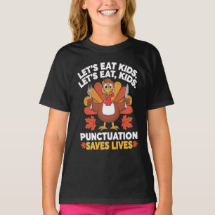 T-shirt Drôle Enseignant Thanksgiving Turquie Lets Manger