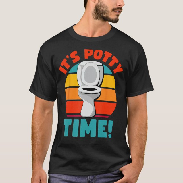 T-shirt Drôle Entraînement Potty C'est Potty Time Toilet H (Devant)