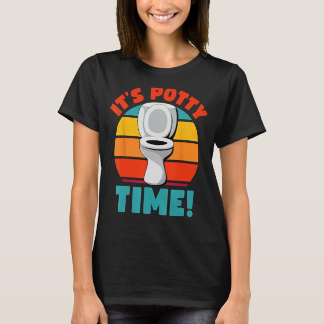 T-shirt Drôle Entraînement Potty C'est Potty Time Toilet H (Devant)