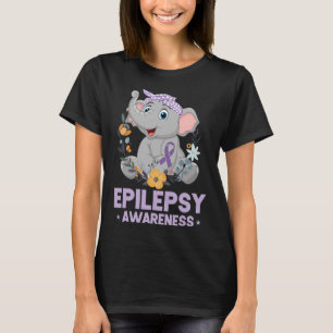 T-shirt Drôle Epilepsie Sensibilisation Fleur Eléphant Rub