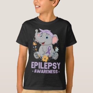T-shirt Drôle Epilepsie Sensibilisation Fleur Eléphant Rub