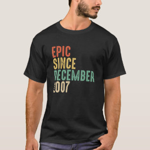 T-shirt Drôle Epique Depuis Décembre 2007 14e Anniversaire