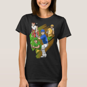 T-shirt Drôle équipe de cricket chauve-souris et balle