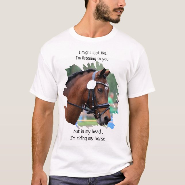 T-shirt Drôle équitation - Equestre Photo Cheval Lover (Devant)