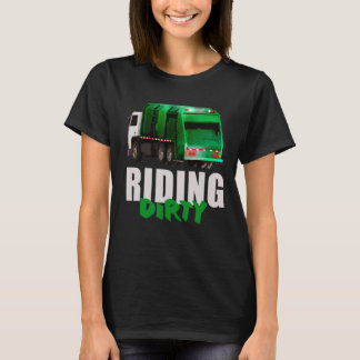 T-shirt Drôle équitation sale Recyclage déchets Camion ter