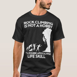 T-shirt Drôle Escalade Zombie Escape Rock Climber