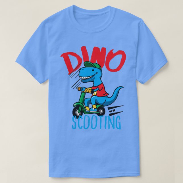 T-shirt Drôle EScooter Dino Driving Scooter 1 (Design devant)