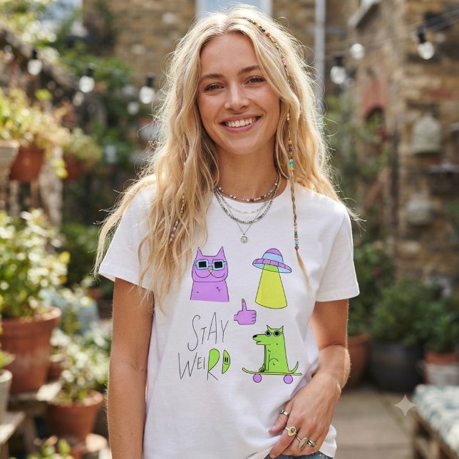 T-shirt Drôle et excentrique « Restez bizarre »  (Créateur téléchargé)