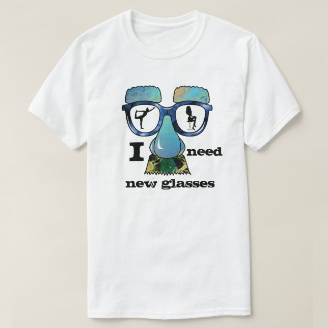 T-shirt Drôle et Hilarious Triching Guy avec lunettes (Design devant)