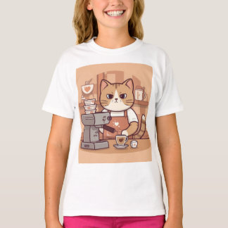 T-shirt drôle et mignon pour enfants avec un chat 