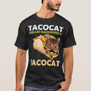 T-shirt Drôle et mignon Taco Chat épelé vers l'arrière est