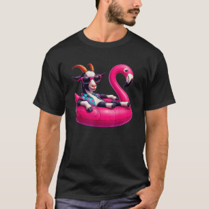 T-shirt Drôle été chèvre rose poule fête Hawaiian été