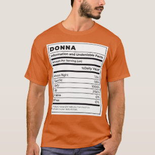 T-shirt Drôle Étiquette alimentaire Ingrédients féminins D