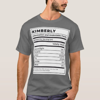 T-shirt Drôle Étiquette alimentaire Ingrédients féminins K