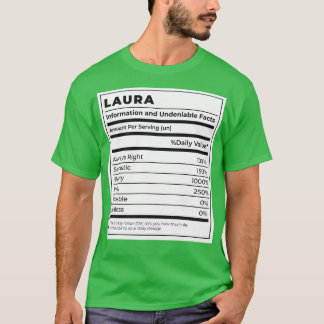 T-shirt Drôle Étiquette alimentaire Ingrédients féminins L