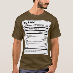 T-shirt Drôle Étiquette alimentaire Ingrédients féminins S