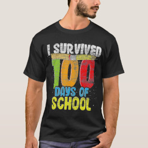 T-shirt Drôle Étudiant 100e Jour Cadeau J'ai survécu 100 J