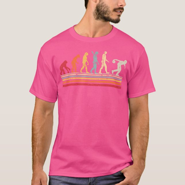 T-shirt Drôle Évolution Bowling De L'Homme Femmes (Devant)